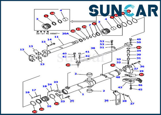707-99-44180 selo Kit For Komatsu D155A-5 do cilindro hidráulico do elevador da lâmina