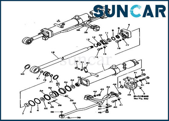 Serviço Kit For Komatsu D150A-1 D155A-1 do cilindro do jogo 175-63-05180 do selo do cilindro hidráulico do elevador da lâmina