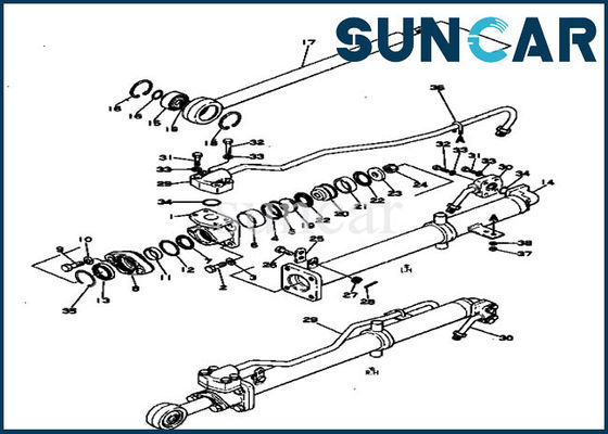 101-870-0510 escavadora hidráulica dos ajustes D20A-3 KOMATSU dos jogos da substituição do selo da lâmina
