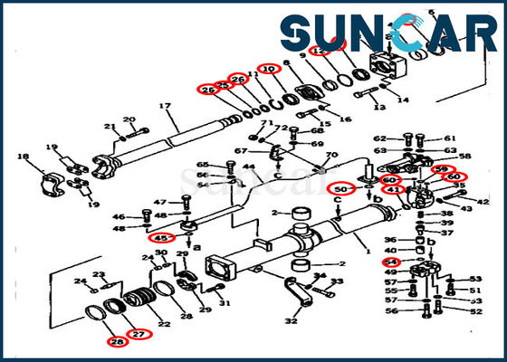 Selo interno Kit Lift Cylinder das partes 707-99-45525 de D275A-2 KOMATSU