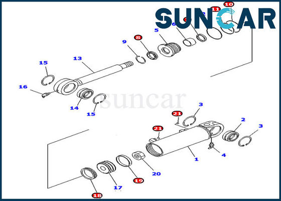 707-98-24710 7079824710 inclinam jogos do selo do cilindro hidráulico de KOMATSU para D39EX-21 D39PX-21