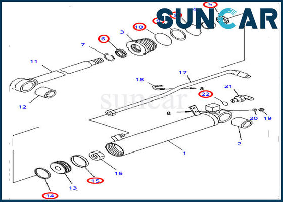 707-98-23080 selo de aparagem Kit For Bulldozer D31E-20 D31P-20 KOMATSU do reparo do cilindro