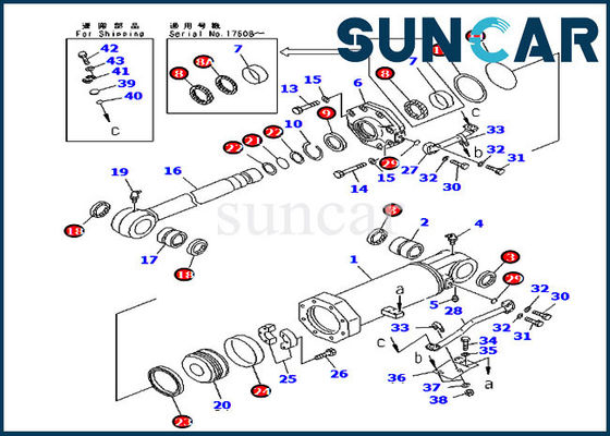 Selo Kit For D375A-3 D375A-3A KOMATSU do reparo do cilindro do elevador da resistência de óleo 707-98-74400