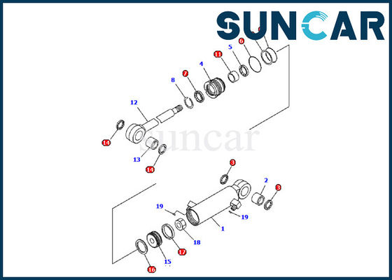 707-98-03480 jogo de Inner Parts Repair Kit Blade Hydraulic Cylinder Seal da máquina escavadora de KOMATSU PC09-1