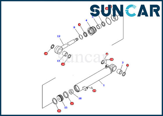 707-98-03580 máquina escavadora de Kit Cylinder Repair Kit Fits PC09-1 do selo do cilindro do braço de KOMATSU