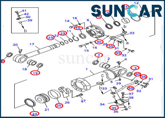 707-99-74440 escavadora de Kit Komatsu Cylinder Seal Repair Kit Fits D375A-3 D375A-5 do serviço