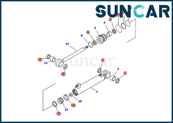 707-98-11060 jogos do selo do cilindro do braço da máquina escavadora de KOMATSU para a substituição do modelo PC08UU-1