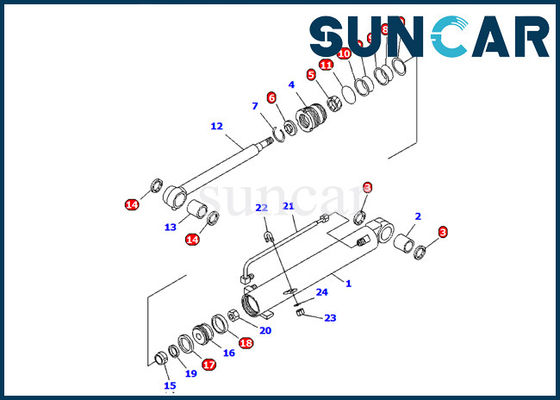 707-98-11230 substituição interna do modelo dos jogos PC08UU-1-A de Boom Cylinder Seal da máquina escavadora de KOMATSU