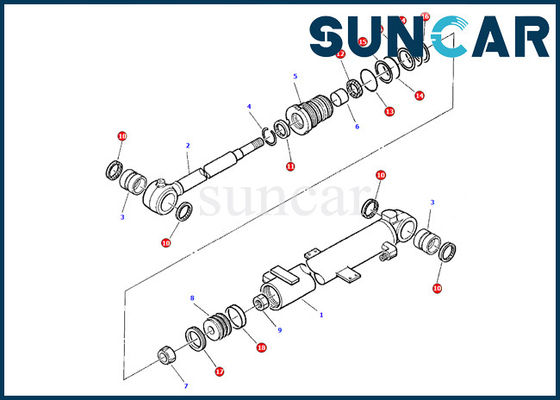 878000376 jogo de Inner Repair Service do modelo do jogo PC07-2 da gaxeta do selo do óleo do cilindro do crescimento de KOMATSU