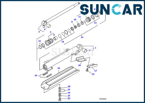 Reparo de Hydraulic Cylinder Seal da máquina escavadora de Kit Komatsu PC09FR-1 do selo do cilindro do crescimento YM172186-72190