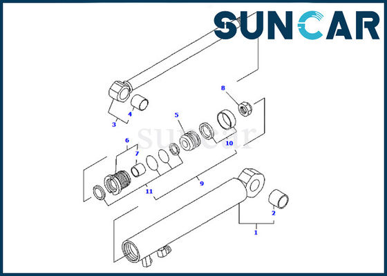 Máquina escavadora Seal Repair Kit de Kit For Komatsu PC09FR-1 do selo do cilindro do braço da lâmina YM172186-72370