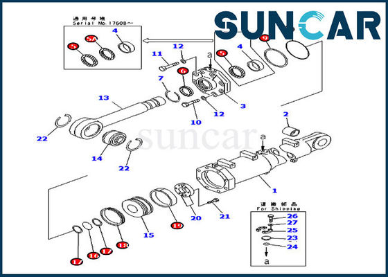 Bom selando 7079974450 jogos D375A-3A do selo da lâmina de KOMATSU incline jogos de reparação do cilindro