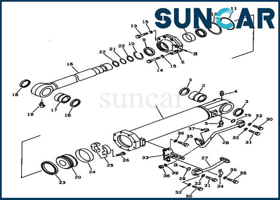 Vista o estripador da resistência 707-99-74100 KOMATSU que sela Kit Tilt Cylinder Repair Kits
