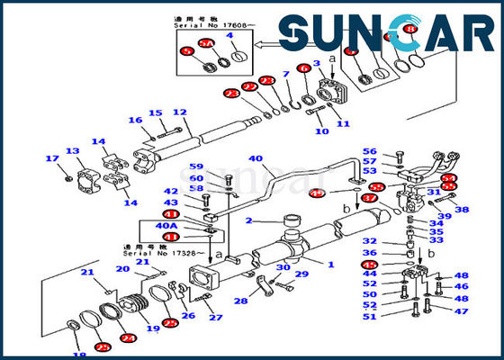 KOMATSU 707-99-56510 jogos de Kit Lift Hydraulic Cylinder Repair do serviço da lâmina