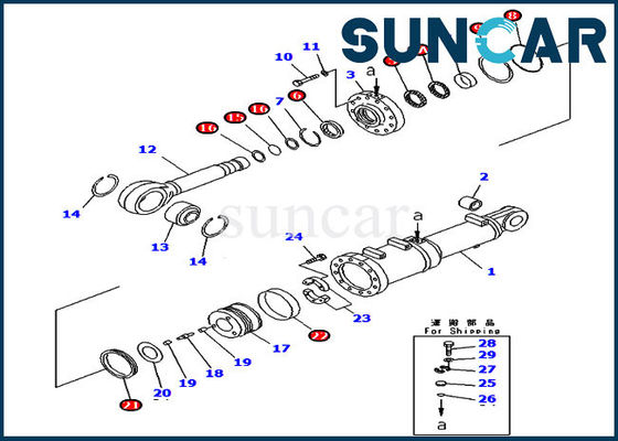 707-99-81010 reparo Kit For Pitch Dozer do selo do cilindro de KOMATSU da inclinação de lâmina 7079981010