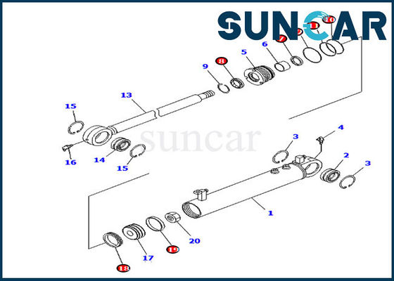 707-98-24910 substituição Kit Fits Komatsu D39EX-21 D39PX-21 dos jogos do selo do cilindro do ângulo