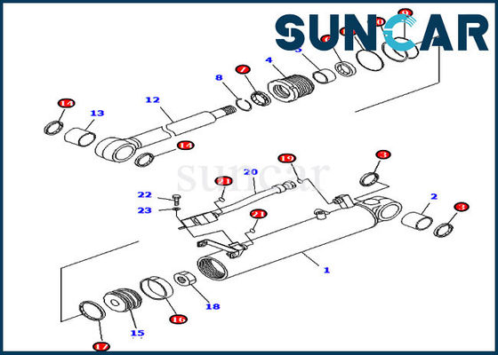 KOMATSU 707-98-24700 serviço Kit For Crawler Dozer Models D39EX-21 do cilindro de 7079824700 elevadores