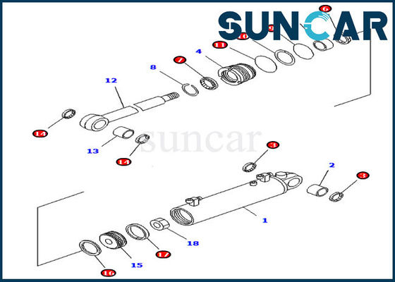707-98-32820 peças internas de Kit For D41A-6 D41E-6 Koamtsu do selo do reparo do cilindro do elevador da lâmina