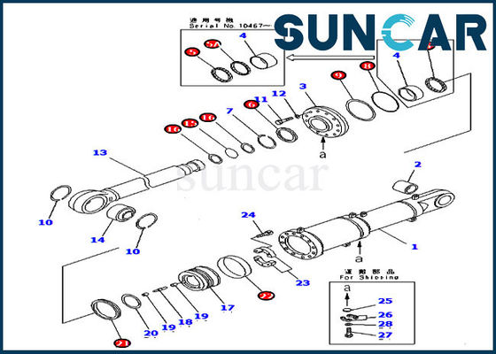 707-99-84040 jogo de reparação D475A-2 D475A-3 KOMATSU L.H. Cylinder Service Kit do selo da inclinação de lâmina