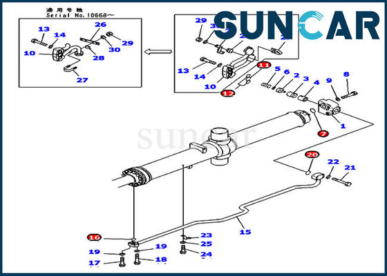 707-98-74110 escavadora de Kit Hydraulic Seal Kits For KOMATSU D475A-3 do reparo do cilindro do elevador da lâmina