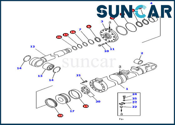 Serviço Kit Fits Bulldozer Models D475A-5 do cilindro da inclinação de lâmina do jogo 7079984200 da selagem de KOMATSU