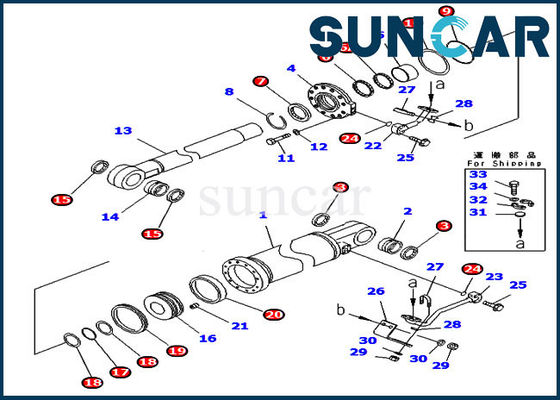 D475A-5E0 inclinam jogos hidráulicos da substituição de KOMATSU do jogo de reparação 707-99-77620 do selo do cilindro