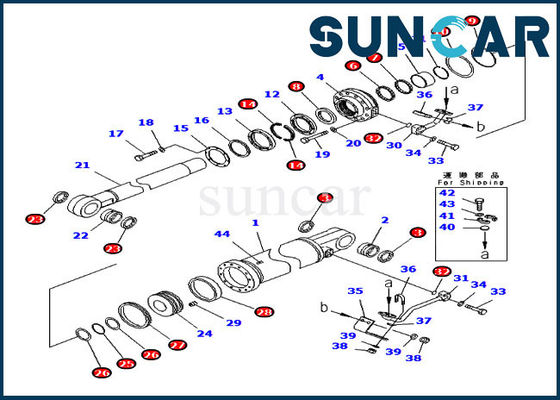 Jogo do serviço do cilindro do jogo 7079977400 da selagem da inclinação do estripador das partes 707-99-77400 do OEM de KOMATSU
