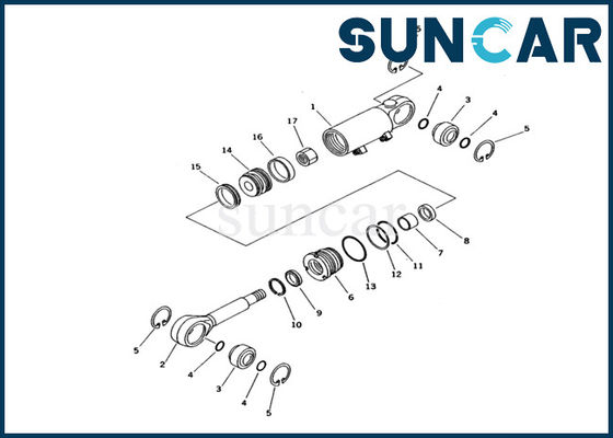 707-98-12410 o selo Kit Hydraulic Cylinder Repair Parts do cilindro do elevador da lâmina cabe a máquina escavadora PC12UU-2