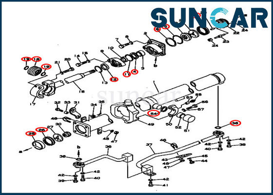 130-63-05020 escavadora de Kit Fits Komatsu D53A-16 D53P-16 do selo do cilindro hidráulico
