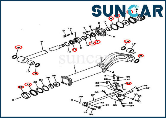 131-63-05020 selo Kit For D53S-16 KOMATSU do reparo do jogo 131-63-05020 do serviço do cilindro da descarga