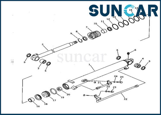 Jogo do serviço dos jogos PC28UU KOMATSU do selo do cilindro da inclinação de lâmina de Sealing 707-98-22020 da máquina escavadora