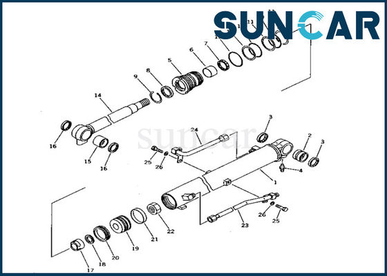 707-99-14430 peças internas de Kit Excavator PC10-7 do serviço de KOMATSU do cilindro do crescimento que selam o jogo