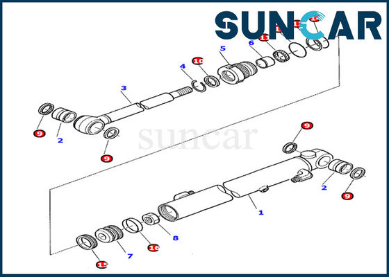 878000203 jogos do selo do cilindro do braço para o reparo de Oil Sealing Gasket da máquina escavadora de KOMATSU PC20-7