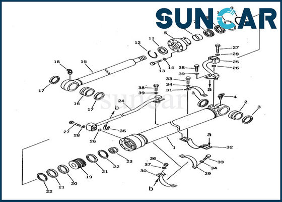 Jogos de reparação do selo do cilindro da cubeta da selagem 707-98-27600 da maquinaria para a máquina escavadora Komatsu PC100-5