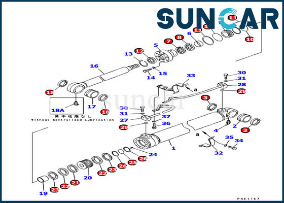 707-99-25840 serviço Kit Cylinder Repair Seal Kit do cilindro do crescimento para a máquina escavadora de KOMATSU PC100-6Z