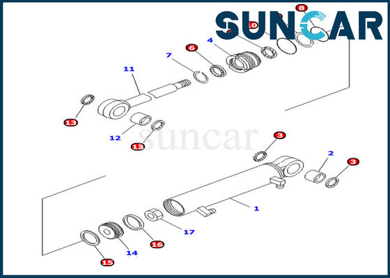 707-98-03400 cilindro hidráulico Assy Repair de Kit Fits Komatsu PC10MR-1 do selo do cilindro da cubeta
