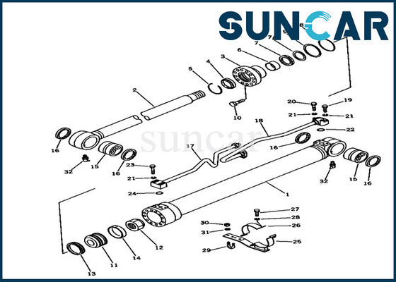 Jogos do selo do cilindro do crescimento da selagem 707-98-36100 da maquinaria para o jogo de reparação de Komatsu PC100-3 da máquina escavadora