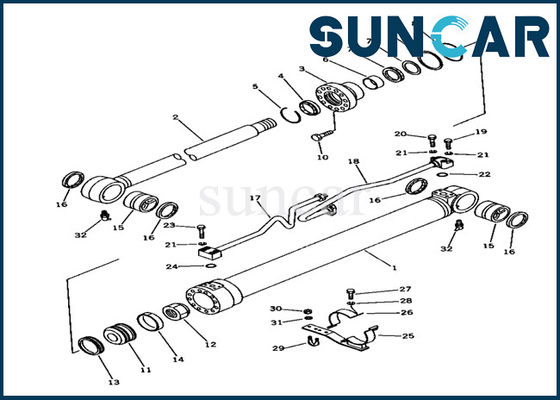 707-98-36110 jogo de Bucket Cylinder Seal da máquina escavadora de Kit Fits Komatsu PC100-3 do selo do cilindro hidráulico