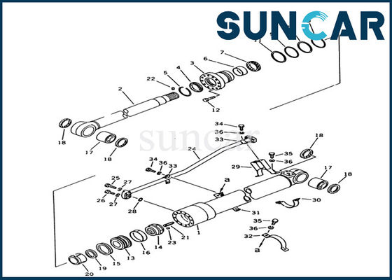 Máquina escavadora de Kit For PC100-3 KOMATSU do reparo da resistência de óleo do jogo 707-98-38600 da selagem do cilindro do braço