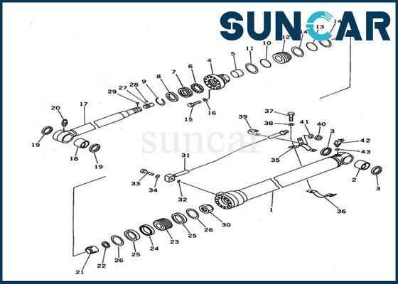 707-99-36620 peças internas do conjunto do cilindro de KOMATSU PC100N-6 dos jogos de Arm Cylinder Seal da máquina escavadora