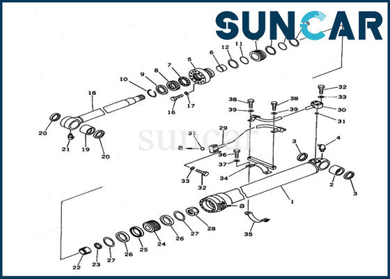 707-99-37610 o reparo Kit Excavator Cylinder Sealing Kit do cilindro do crescimento de KOMATSU cabe as peças PC100N-6 internas