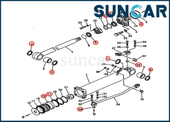135-63-05050 cilindro de KOMATSU que sela o jogo do selo do reparo de Kit Standard Size Bulldozer Lift