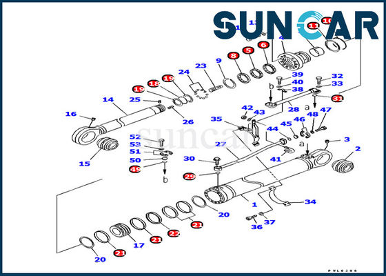 Jogo do serviço do braço do cilindro hidráulico dos jogos 707-99-69670 do selo da resistência de óleo da máquina escavadora de PC1250-7 KOMATSU
