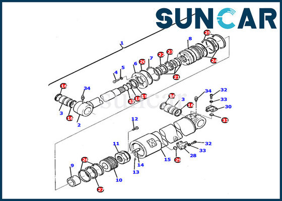 o selo Kit Komatsu Excavator Inner Repair do cilindro do braço 21D-61-12201 parte o jogo do serviço PC110R-1