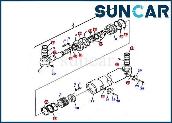Selo Kit Gasket do cilindro do balanço do crescimento de Inner Repair Kit 21D-61-14140 da máquina escavadora de PC110R-1 KOMATSU