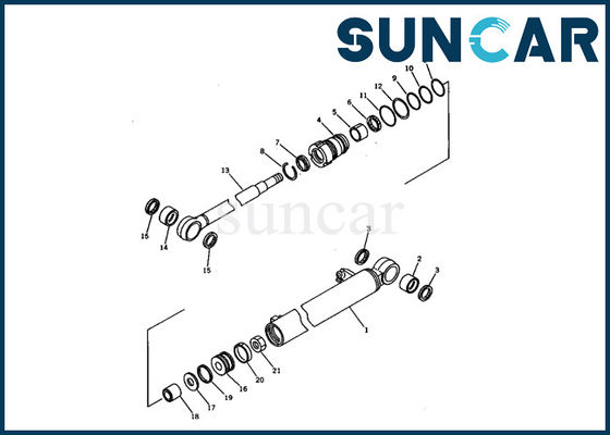máquina escavadora Inner Parts de Assy Komatsu Seal Kit Fits PC03-1 do cilindro hidráulico do crescimento 21S-63-02010