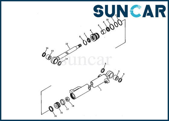 21S-63-02030 selo Kit Bucket Cylinder Service Kit para a máquina escavadora Models Inner Parts de PC03-1 KOMATSU