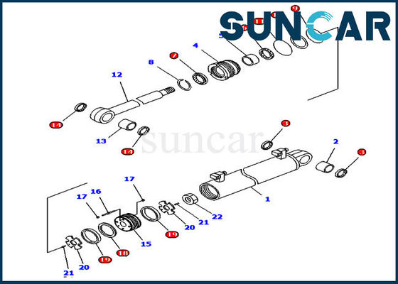 707-99-34620 cilindro da escavadora da esteira rolante de Kit Fits For Models D61PX-15 do selo do reparo do elevador de KOMATSU
