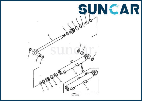 707-00-50310 máquina escavadora Replacement Service Kit de Kit For PC05-1 do selo do cilindro do crescimento de KOMATSU