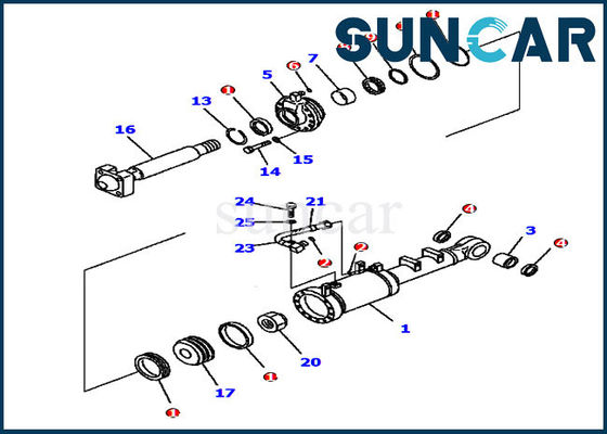 707-99-52160 escavadoras de Kit Fits D61EX-15 do selo do cilindro de KOMATSU do jogo 7079952160 do serviço da inclinação